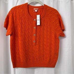 New with tags J Crew Cashmere cable-knit henley top